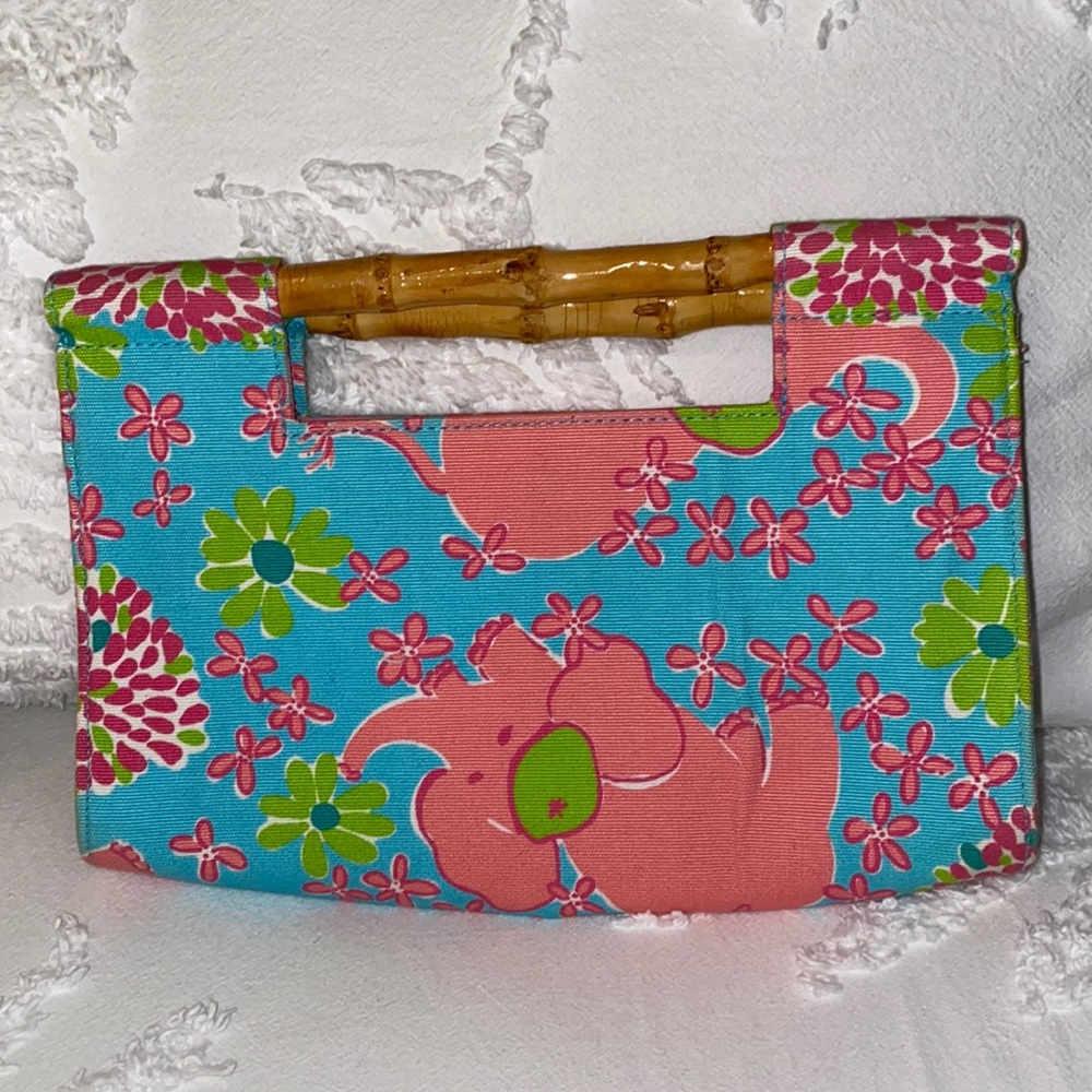 Lilly Pulitzer  handbag with bamboo handles